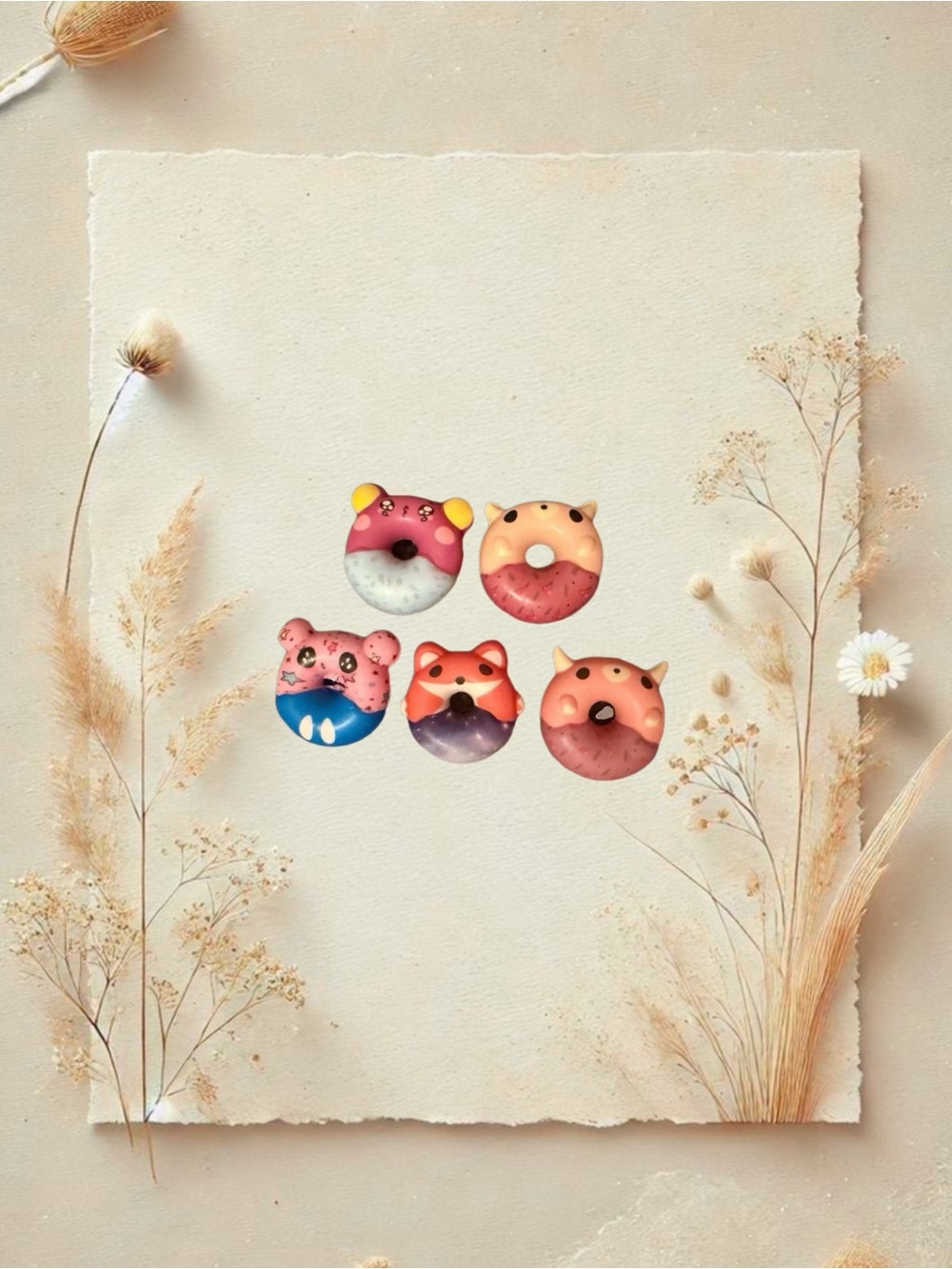 5 pc Animal Donut Squishies
